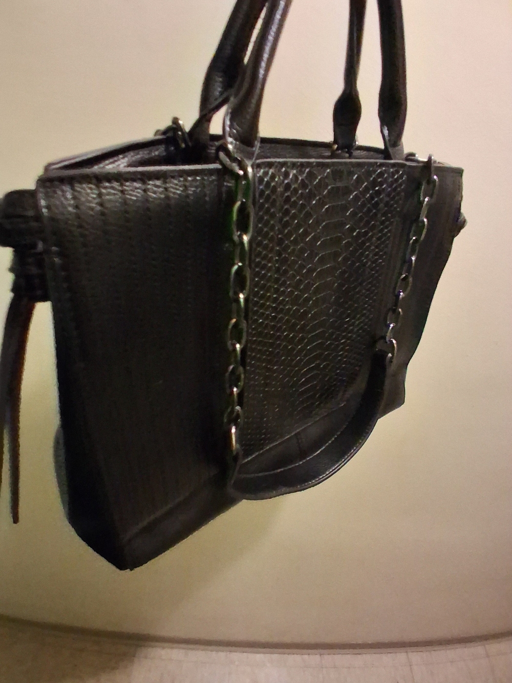 Stlyish FAUX -snakeskin Panela BAG